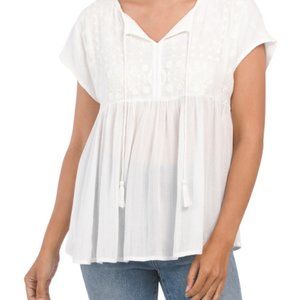 NWT - RACHEL RACHEL ROY Dolman Sleeve Embroidered Yoke Top- Size XS